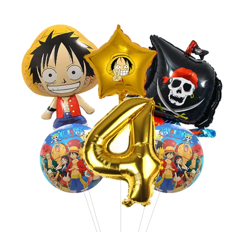Jungen Anime Geburtstags-Ballonpaket One Piece Luffy Folienballon mit Konfetti Latex-Bündel für Heimparty – Detail 14