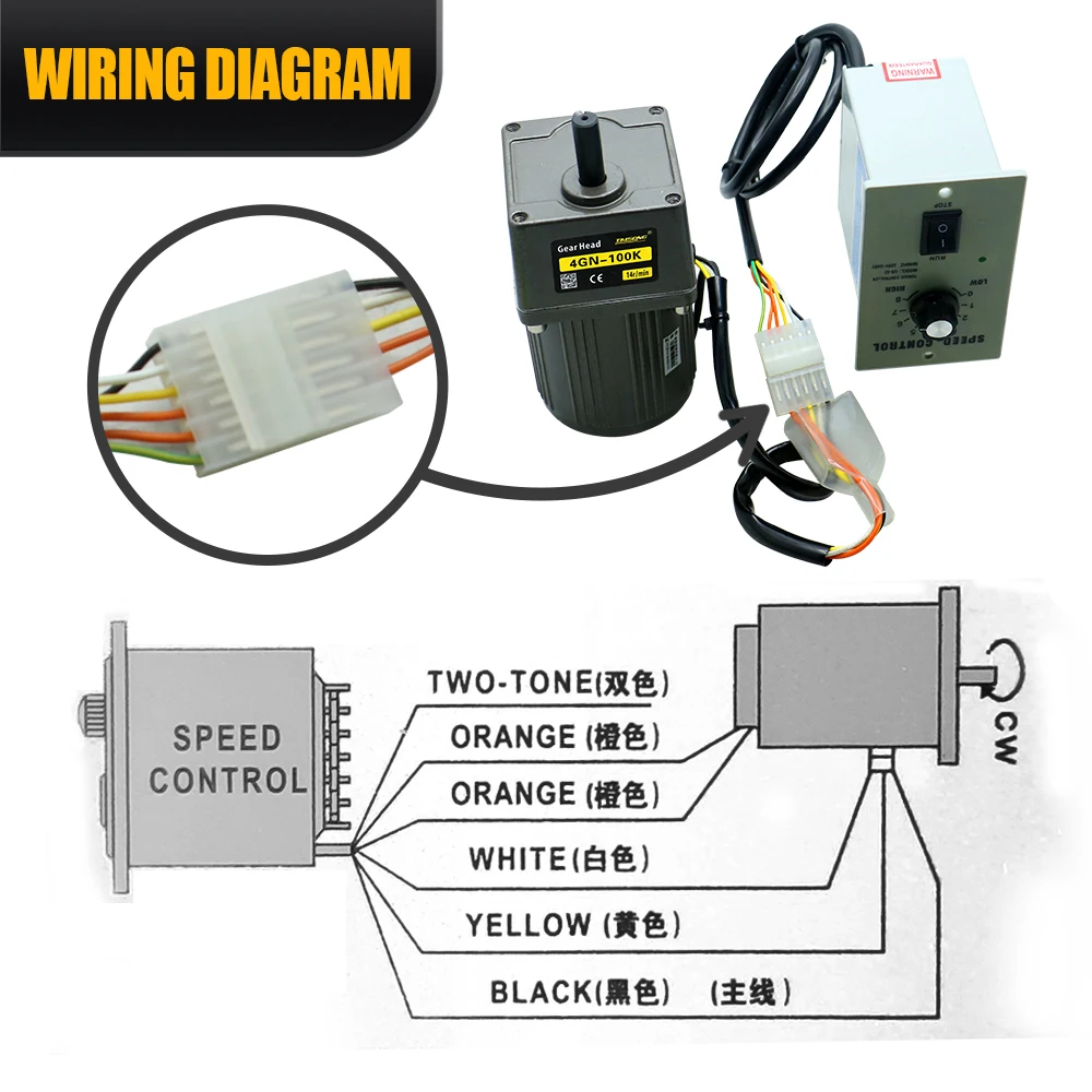 25W Micro AC Motor 110v 220v Single Phase Asynchronous Motor Gear Motor 10mm Motor Shaft+ Speed Controller 5RPM-1350RPM 50/60hz