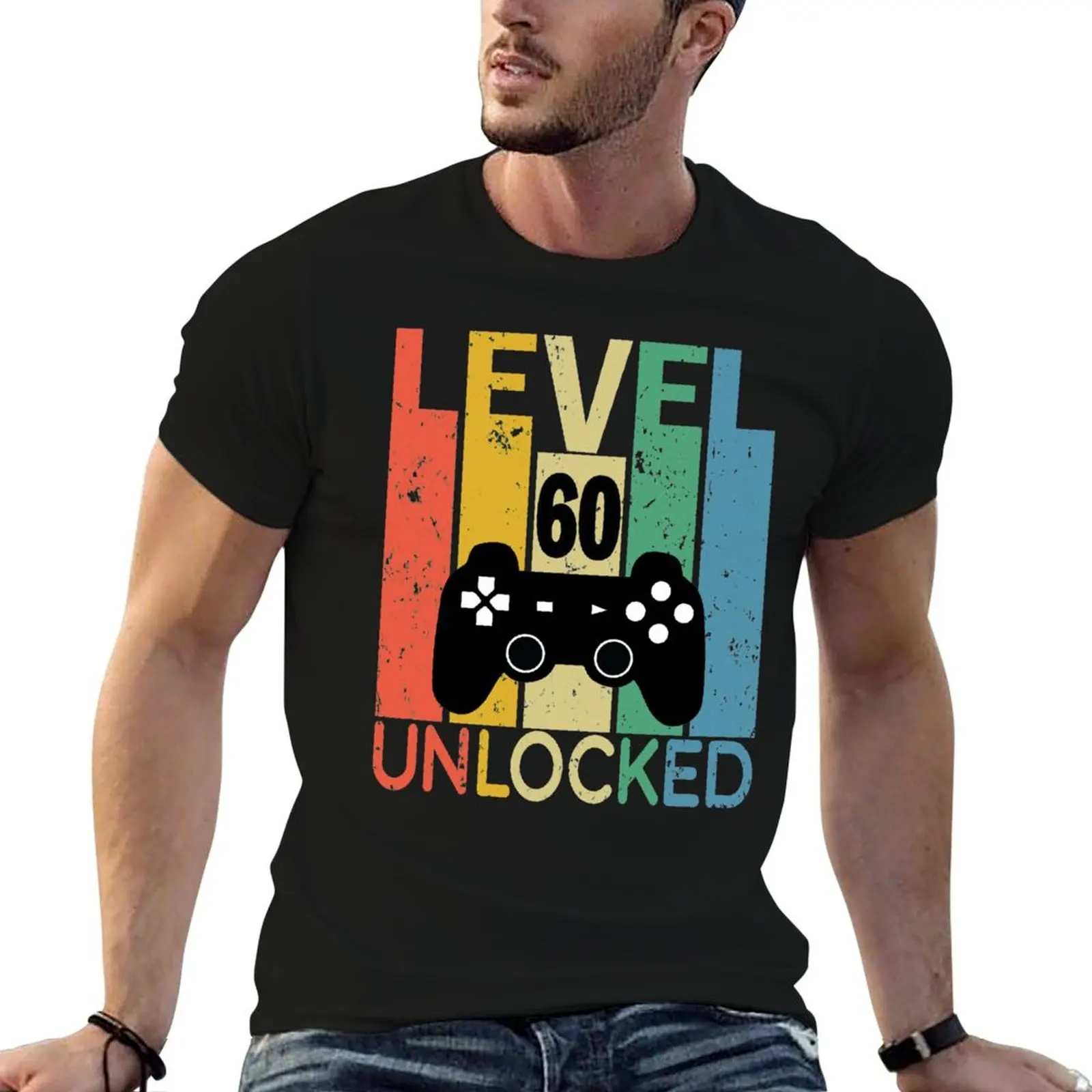 

level 60 unlocked T-Shirt funny t shirts cotton t shirt man cotton t shirts for man cotton funny T-Shirt