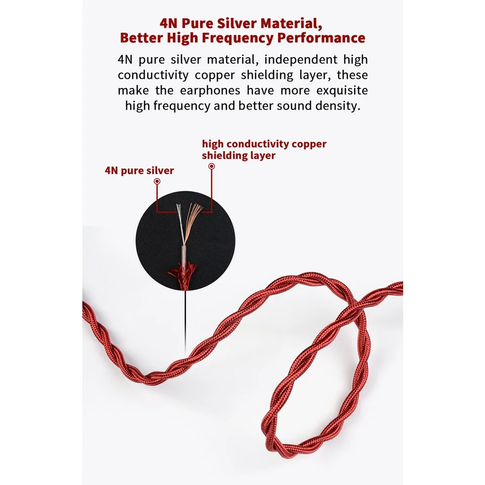 NiceHCK RedAg 4N الفضة النقية HiFi سماعة كابل محوري 3.5/2.5/4.4 مللي متر MMCX/QDC/0.78 2Pin ل هولا صفر كاتو أريا LAN Cadenza