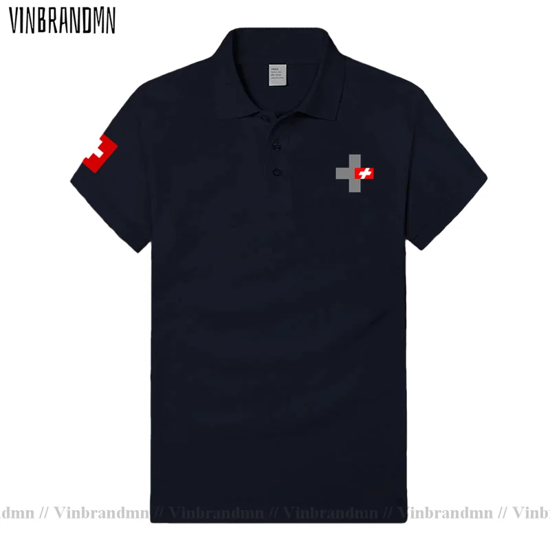 Army Swiss Confederation Switzerland CHE CH Confoederatio Helvetica Polo shirts casual short sleeve Slim Fit Business Polo Shirt