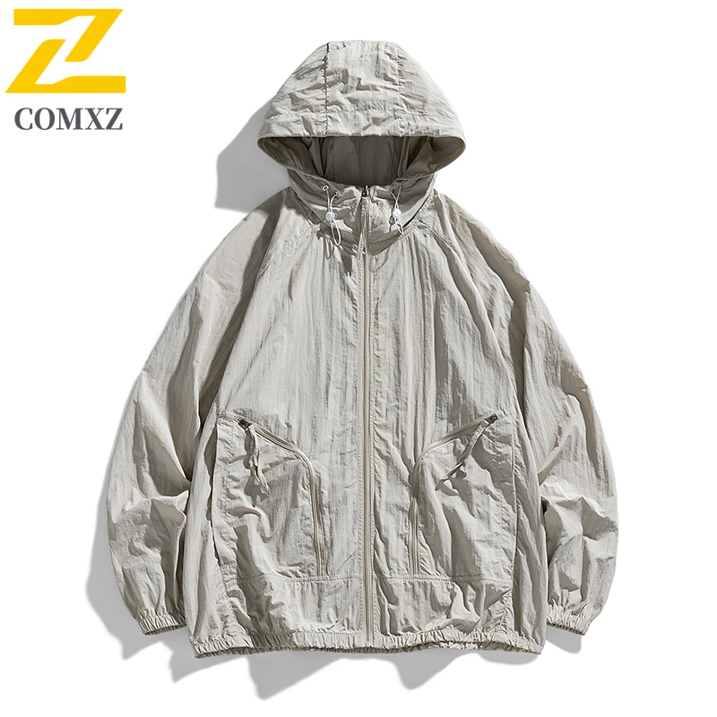 Summer Hooded Sunscreen Clothing Men's Casual Lightweight Thin Breathable UV Coat Couple Travel Quick-drying Skin Windbreaker