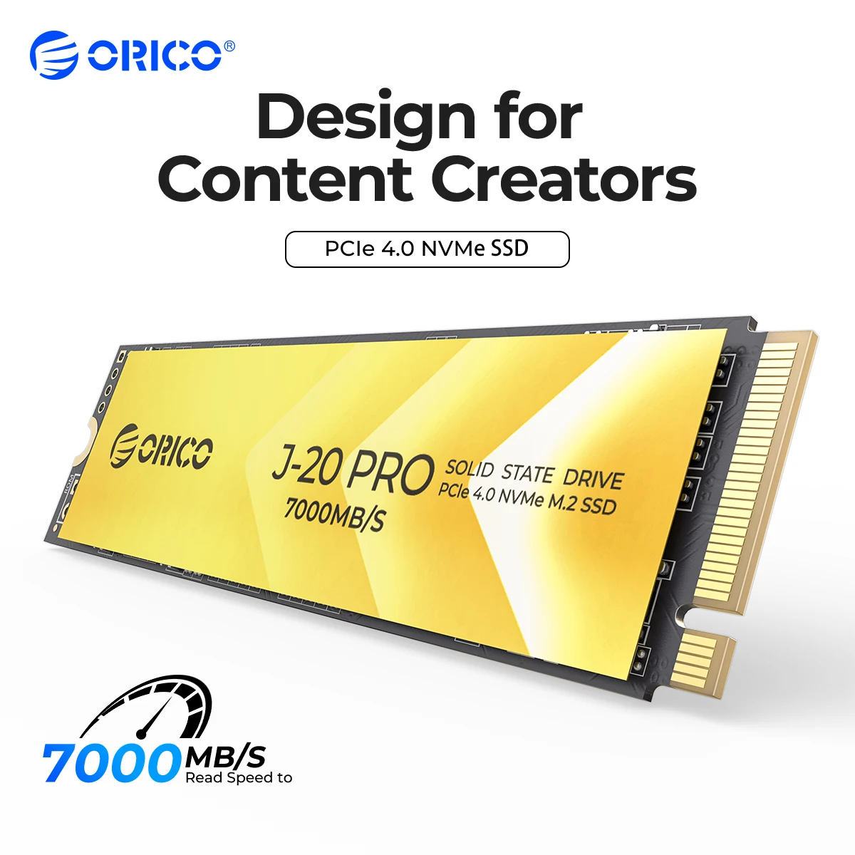 ORICO-Disque dur interne SSD 7000 MBumental, J20PRO M.2 NVMe, PCIe4.0 NVMe, clé M.2 M 2280, design pour éditeur vidéo