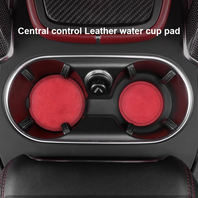 Car Leather Center Console Cup Holder Mat For Porsche Cayenne 958 Macan Panamera Interior Modification
