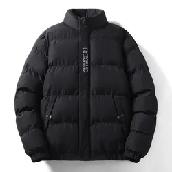 Chaqueta acolchada de algodón para hombre, ropa de calle con cuello levantado, a la moda, con contraste, 2022
