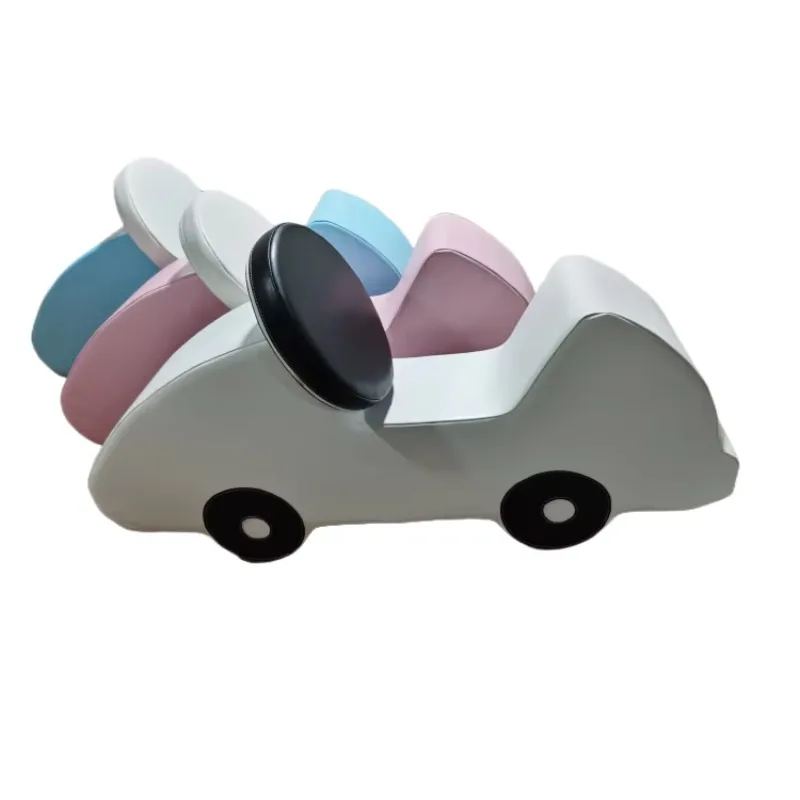 

Hot Sale Pastel Blue pink White Soft Cars Toy Toddler Kids Easy to Care Soft Play Rocker Indoor Outdoor Equipment Soft Play Set