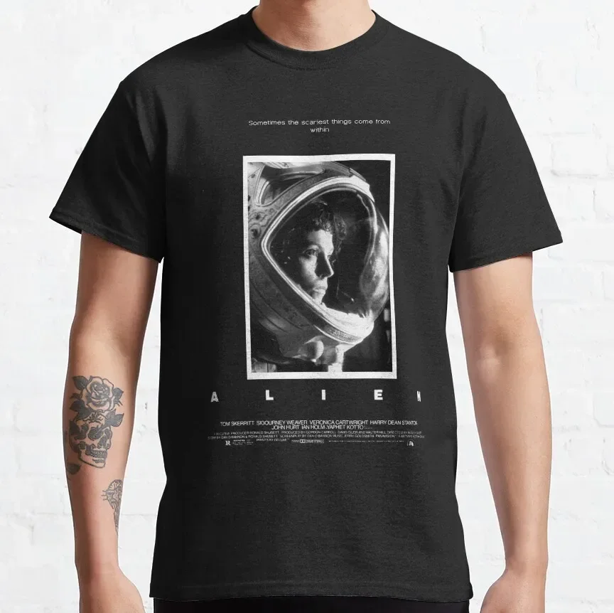 

Cotton Tops Humorous Classic T-Shirts Alien Poster Horror Movie sci fi Alien movie Xenomorph Ellen ripley T Shirts Sweatshirt