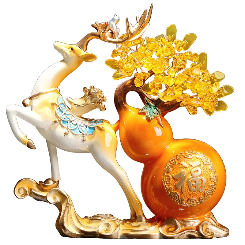 LTT Lucky Hulu Fortune Tree Ornament Creative Light Luxury Entry Entrance Living Room TV Cabinet