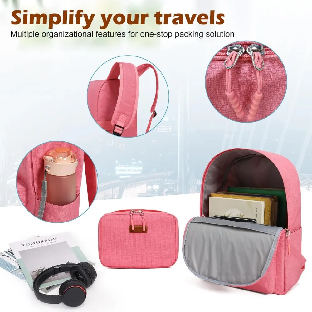 Carry-On Luggage Set with Backpack, 3-Piece Hardshell Suitcase with Spinner Wheels, TSA Lock, 20-Inch Lightweight Travel Set