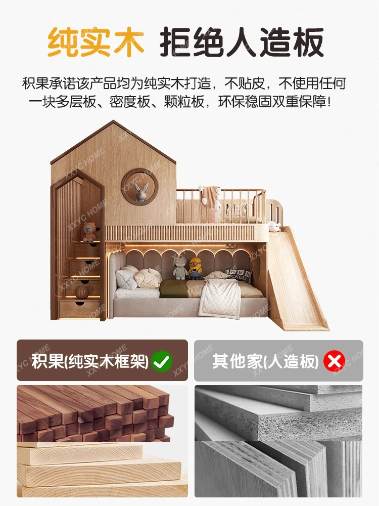 سرير بطابقين علوي وسفلي لغرفة HHBoys and Girls، سرير مزدوج من الطابق الثاني للطلاب على شكل شجرة #4