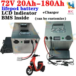 72V 20ah 40ah 60ah 80ah 100ah 120ah 150ah 180ah lifepo4 lithium battery BMS for scooter Inverter EV bike Tricycle caravan EV