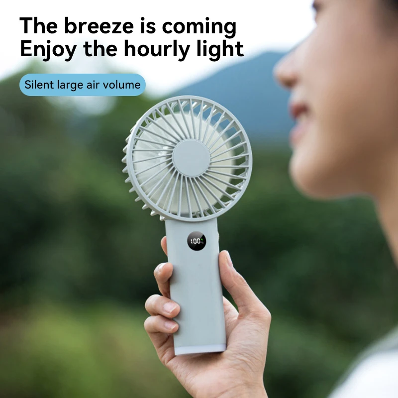 3600mAh Handheld Personal Fan Portable Mini USB Hand Fan Rechargeable Mini Fan with Stepless Speed Control Display Nightligh New