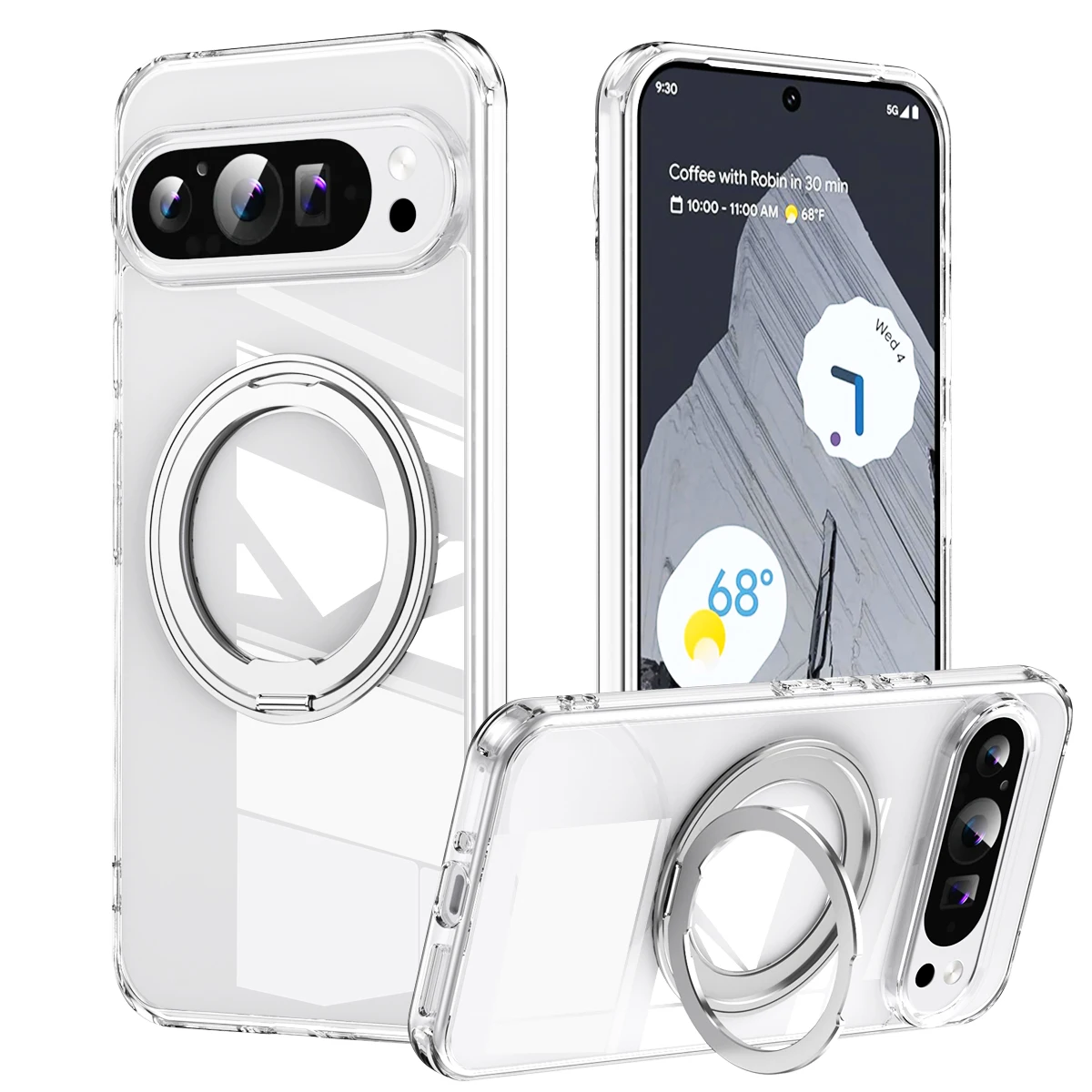 

Luxury Transparent PC Magsafe Phone Case For Google Pixel 8 9 10 Pro XL 8A 9A Magnetic Holder Wireless Charging Shockproof Cover