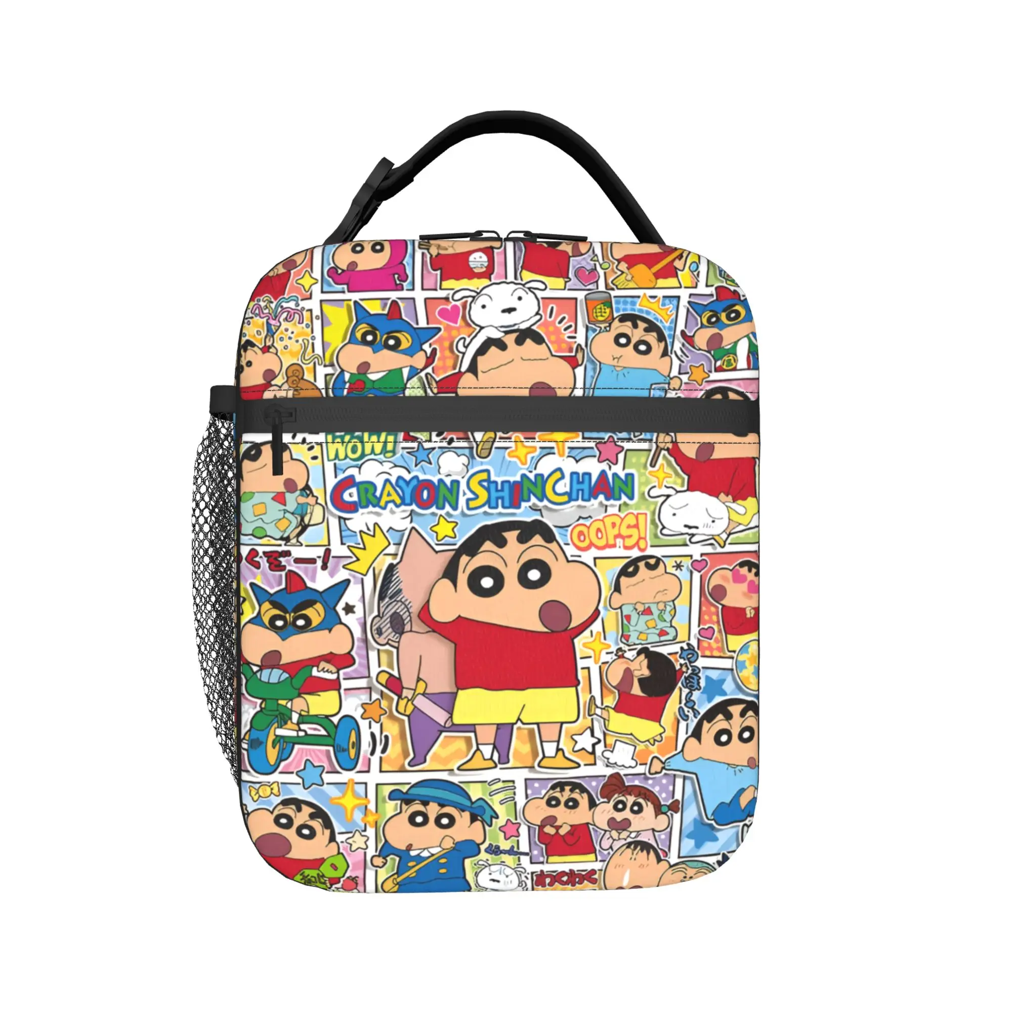 

Crayons S-Shinchans Insulated Lunch Bag Women Leakproof Japan Cute Comic Funny Cartoon Thermal Cooler Bento Box Work School