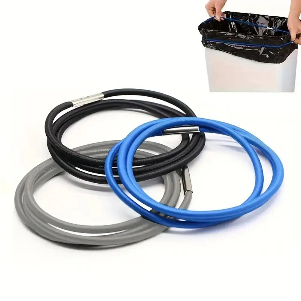 3Pcs Multifunctional Colorful Trash Can Bands Stretchable Durable Garbage Can Bands Rubber Adjustable Rubber Bands Household