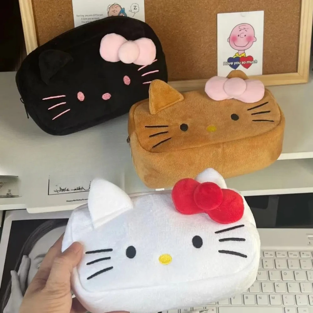 Niedlicher Cartoon-Katzen-Stifteetui, Kawaii Reise-Make-up-Tasche, Multifunktionales Reißverschluss-Etui, Schreibwaren- und Kosmetik-Organizer, Geschenk für Mädchen