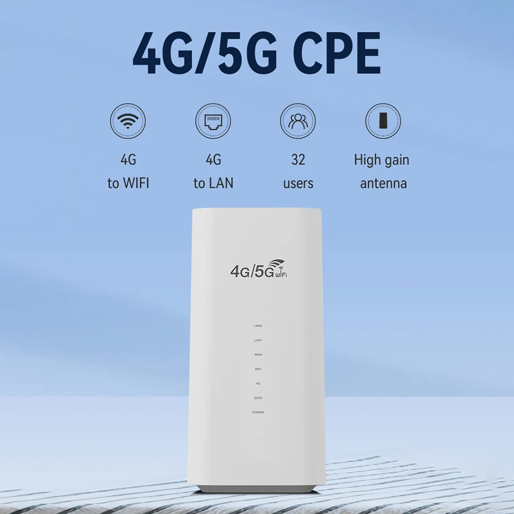 Wireless Router 300Mbps CPE 4G WiFi Router 3 RJ45 with SIM Card Slot Wide Coverage Internal Antenna Portable Network