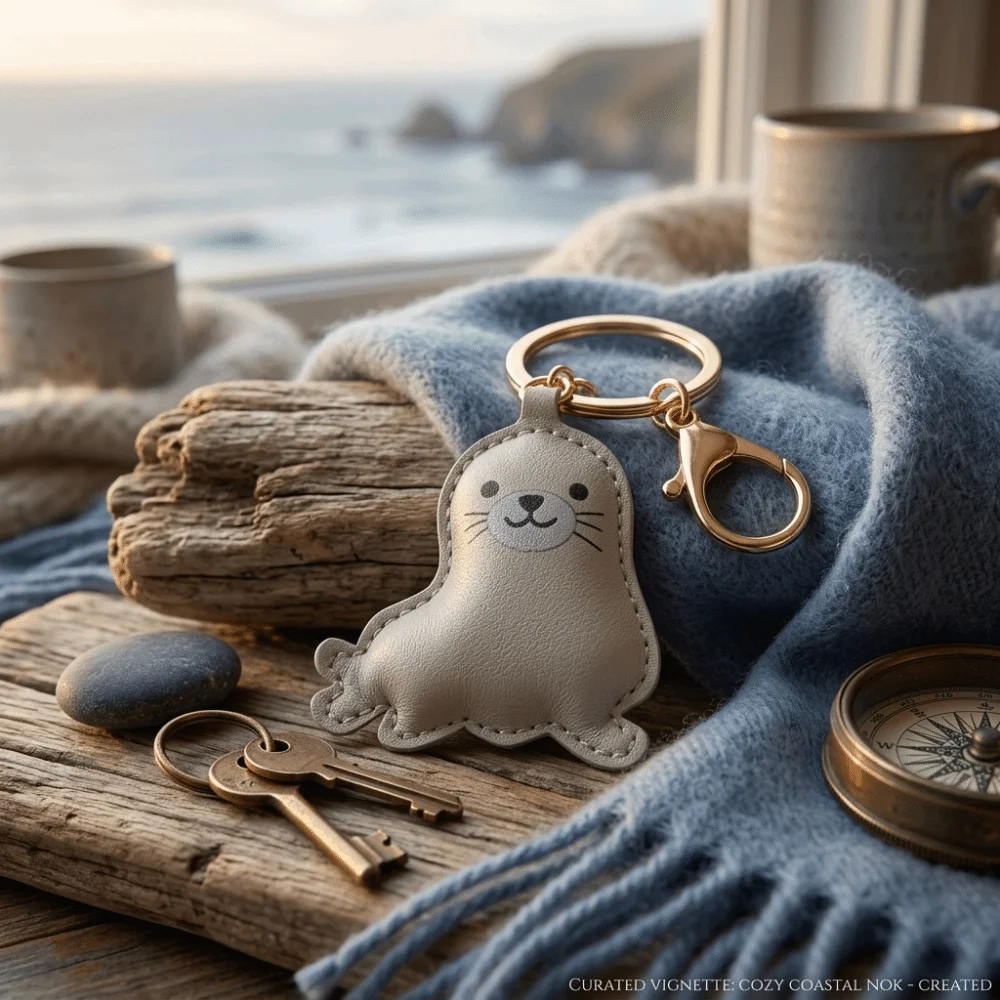 Cute PU Leather Sea Lion Keychain Animal Decorators Sea Lion Pendant Funny Ornaments Bag Hanging Keys Decor