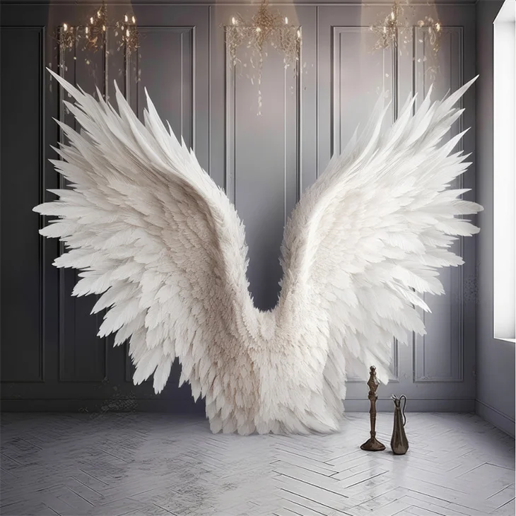 Mehofond Photography Background Elegant White Angel Wings Adult Birthday Wedding Maternity Portrait Decor Backdrop Photo Studio