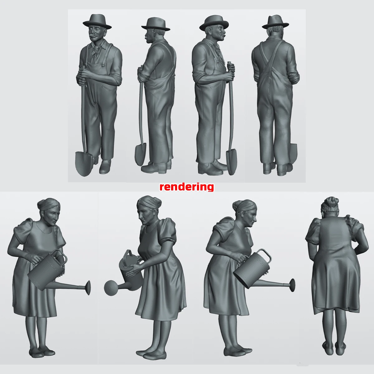 Miniatur-Modellbausatz Soldatenfiguren Diorama Unbemaltes Harz Zivilisten Gärtner Mini-Figuren 1/35 1/43 1/48 1/64 1/72 1/87 – Detail 10