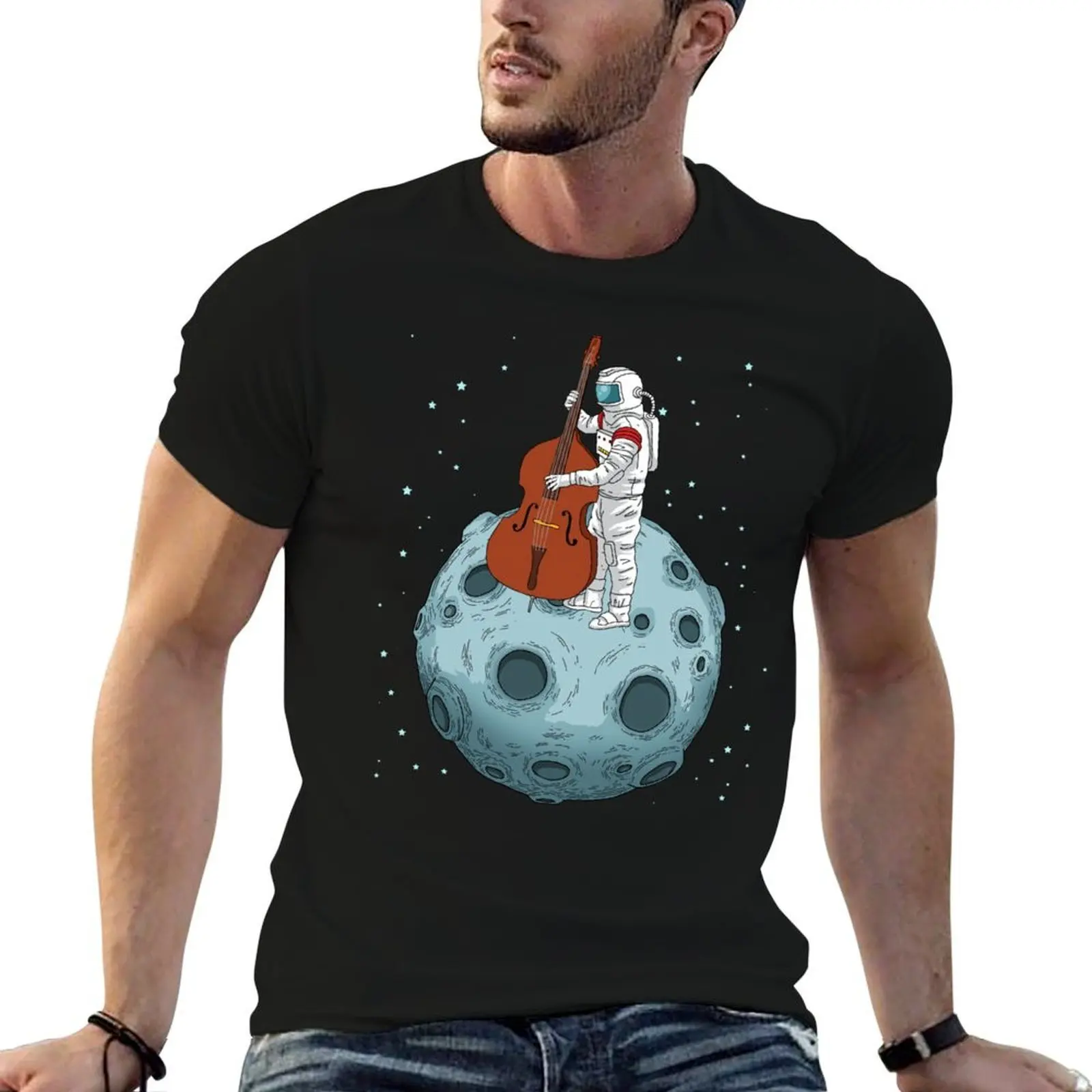 

Bass Double 100 Gifts cotton man Contrabass t T-Shirt shirt shirt man t Upright for Music Jazz cotton Bass percent