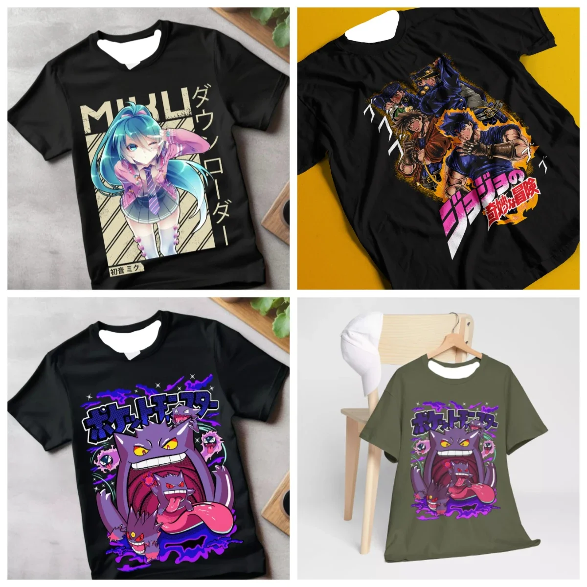 

Аниме JoJo Bizarre Adventure Shirt Jotaro Kujo Футболка Dio Giorno Футболка