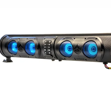 Soundbar 2 Tweeters  4 Mid-range 2 Side Mount Woofers Stereo Sound Marine Boat ATV UTV RV BATHROOM