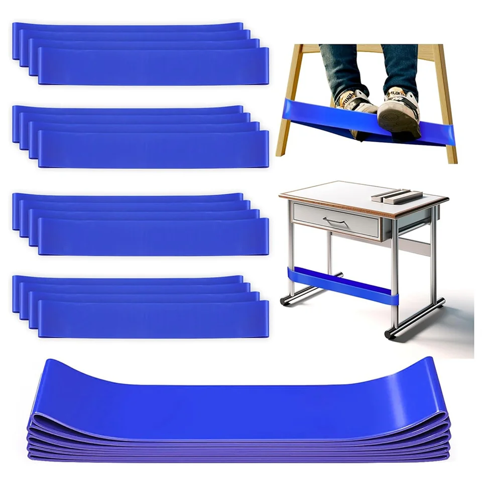 Pack De 5 Bandas Elásticas Antiestrés Para Sillas – Ayuda Para La Concentración – Adecuado Para TDAH Y Autismo – Colores Y Resistencias Variadas