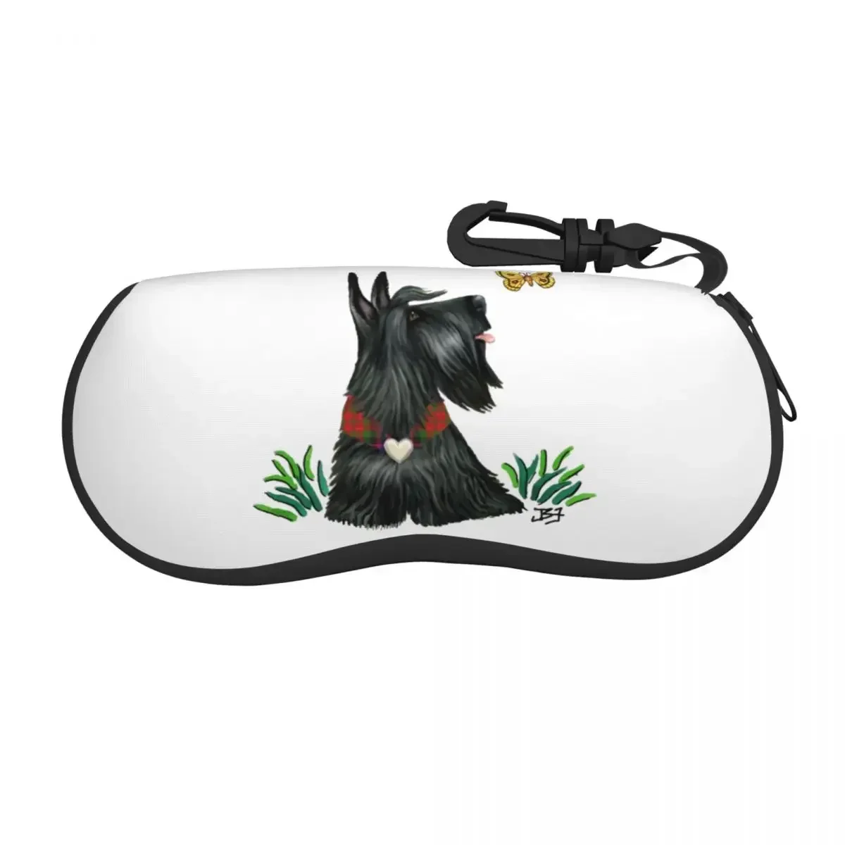 Custom Scottish Terrier Watching A Glasses Case Portable Scottie Dog Shell Eyeglasses Case Sunglasses Box