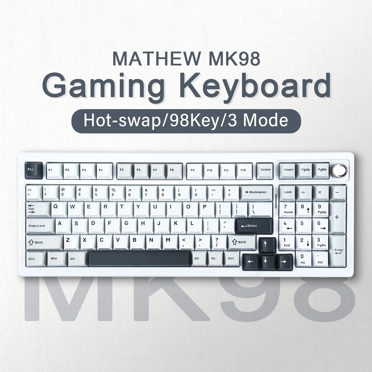 MATHEW MK98 Customized Mechanical Keyboard Hot Swap 98% Layout GASKET Structure for MAC/Win Gaming Keyboard VIA Support