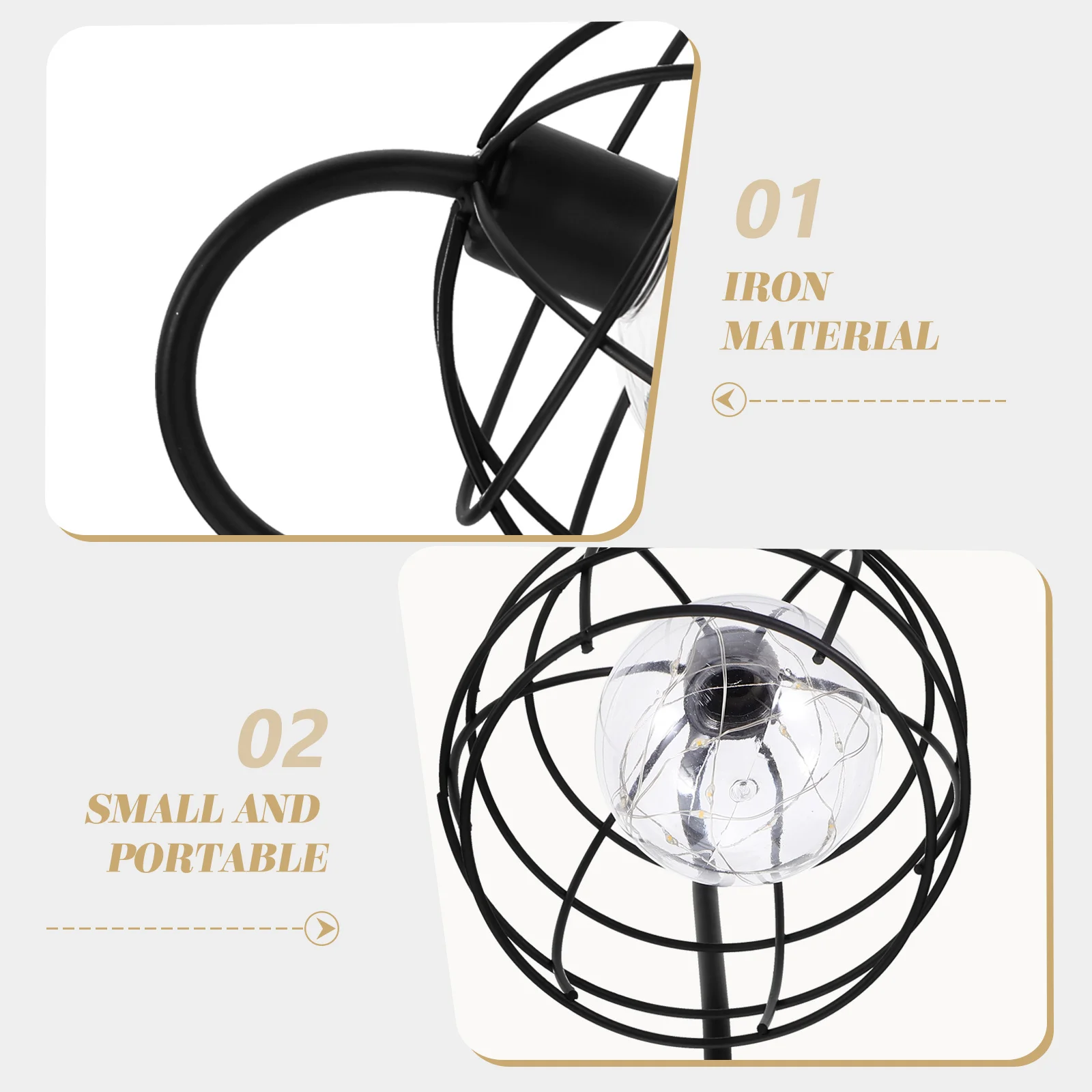 

Iron Wire Table Lamp Decorative Desk Lamps Retro Style Desk Light for Bedroom Lawn Patio Yard Decoration Gift Night Light