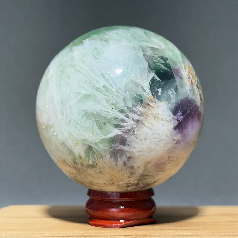 Beautiful Fluorite Badminton Natural Mineral Quartz Energy Spiritual Meditation Lucky Gem Home Decoration Gift+Base