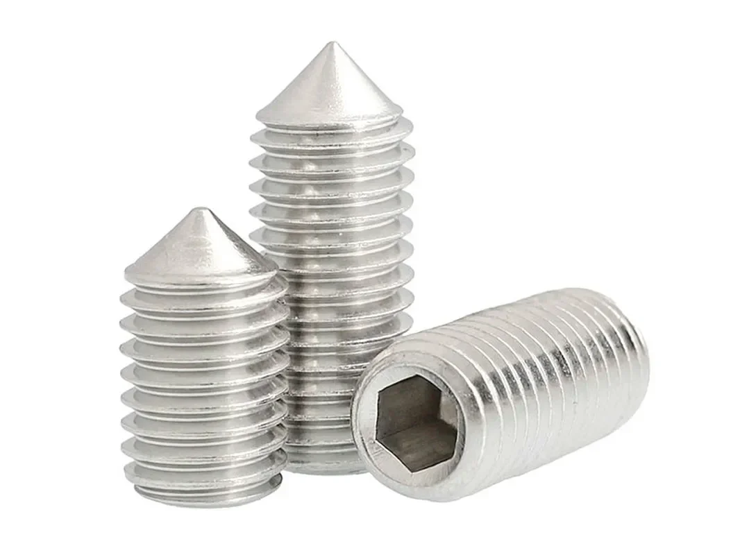 300PCS Hex Hexagon Socket Set Screw Cone All Cup Point Grub Screw M3 M4  A2 304 Stainless Steel Set Screw Bolt  5-12mm