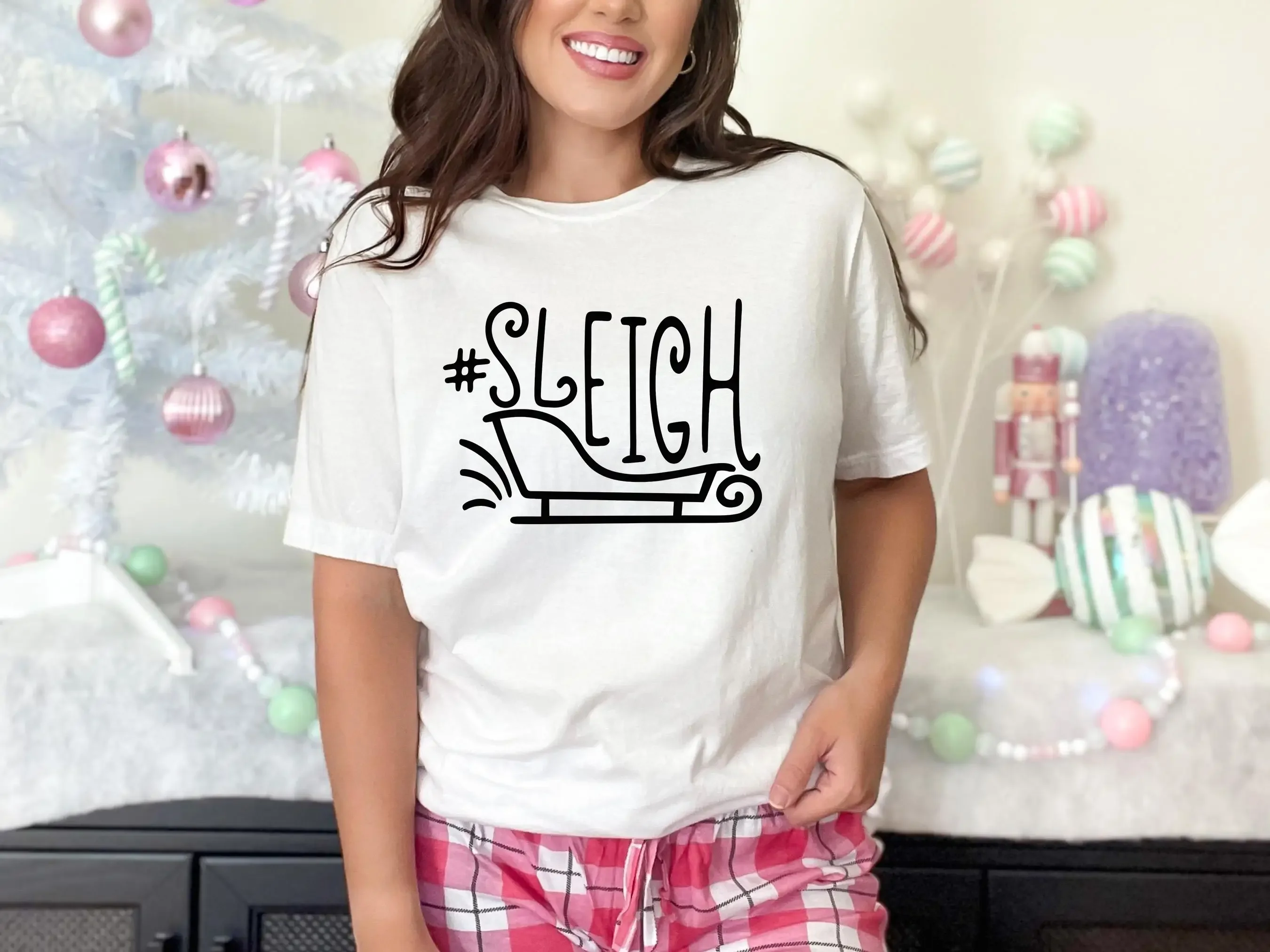 Sleigh T Shirt Santa Claus Christmas Delivery Rides Mail Happy New Year