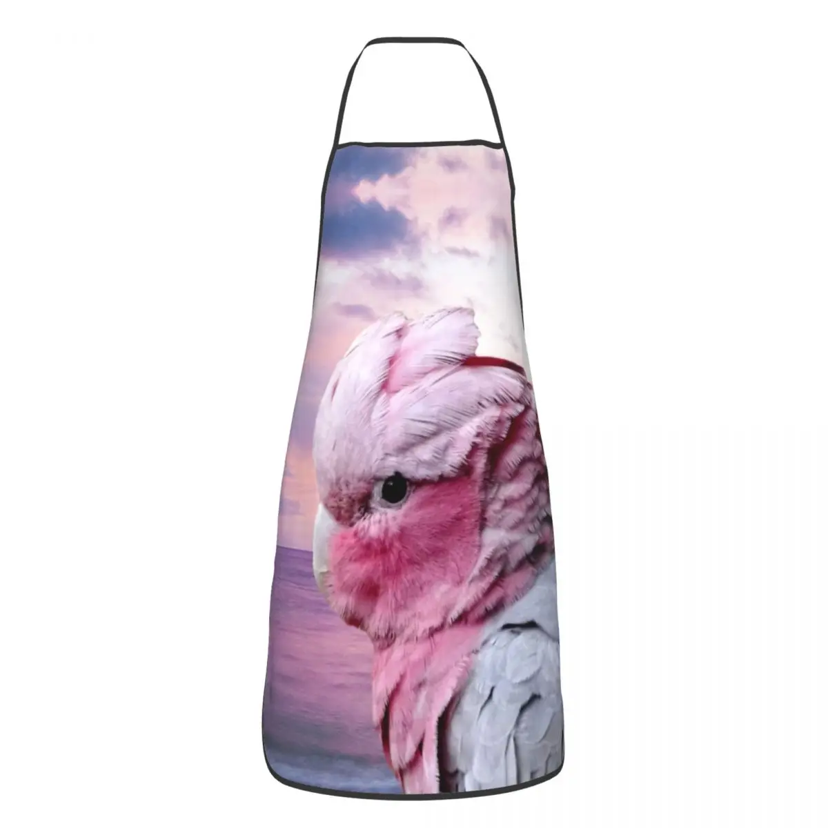 Unisex Parrot Galah Cockatoo Bib Apron Adult Women Men Chef Tablier Cuisine for Cooking Kitchen Bird Baking