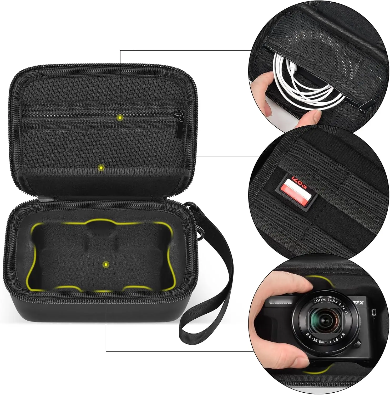 (Case only) Case Compatible with Canon PowerShot Digital Camera G7 X Mark III/ Mark II, Point and Shoot Camera Bag