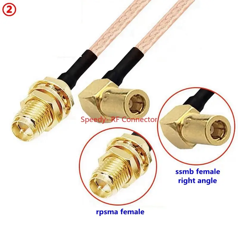 RG316 Coaxial Cable SSMB To SMA Male Female Connector RPSMA To SSMB Right Anlge Crimp for Extension Cable Low Loss Fast Delivery