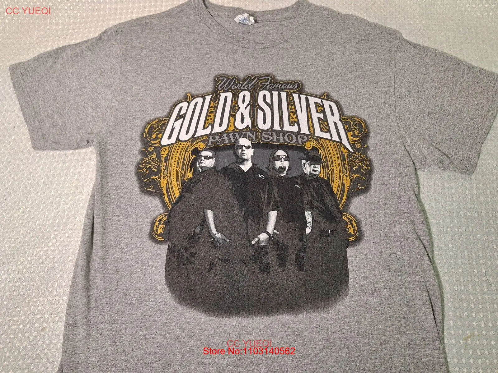 World Famous Gold & Silver Pawn Shop Souvenir Grey Cotton Blend T-shirt Size M