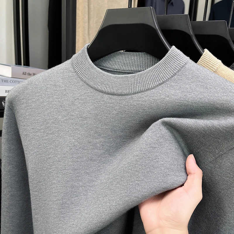 

Классический роскошный чистый цвет мужской трикотажный свитер джемпер мягкий удобный легкий осенне - зимний модный высококачественный отдыха топы