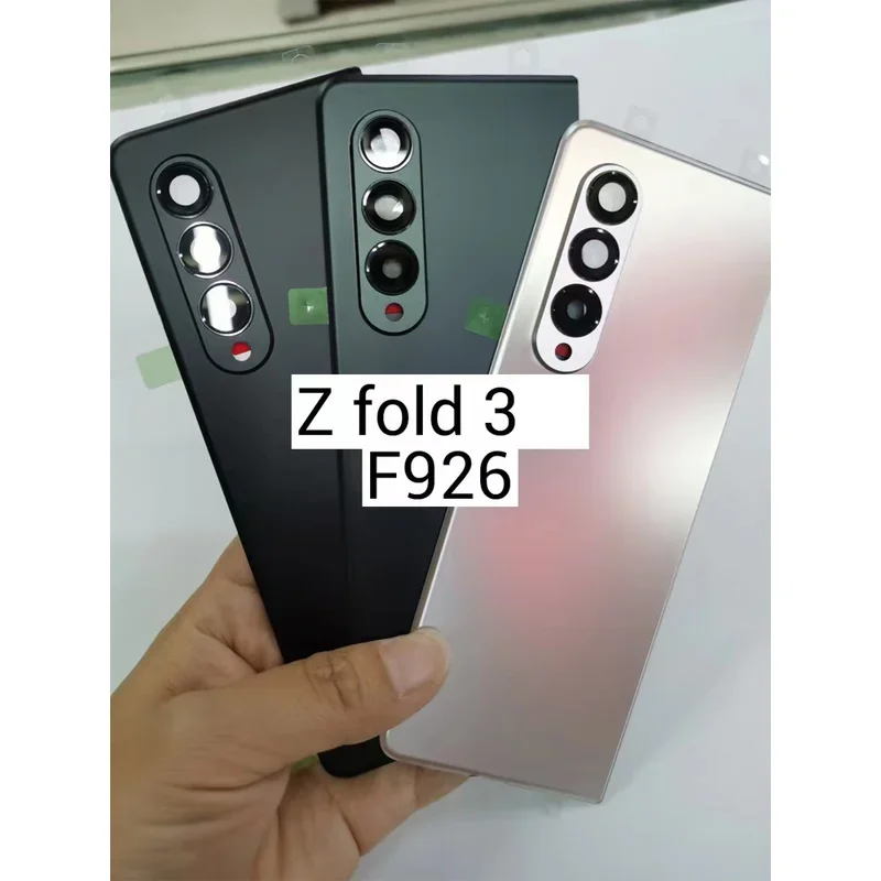 For Samsung Galaxy Z fold 3 5G f926 f9260 back glass battery cover rear case housing panel cover with camera bezel lens