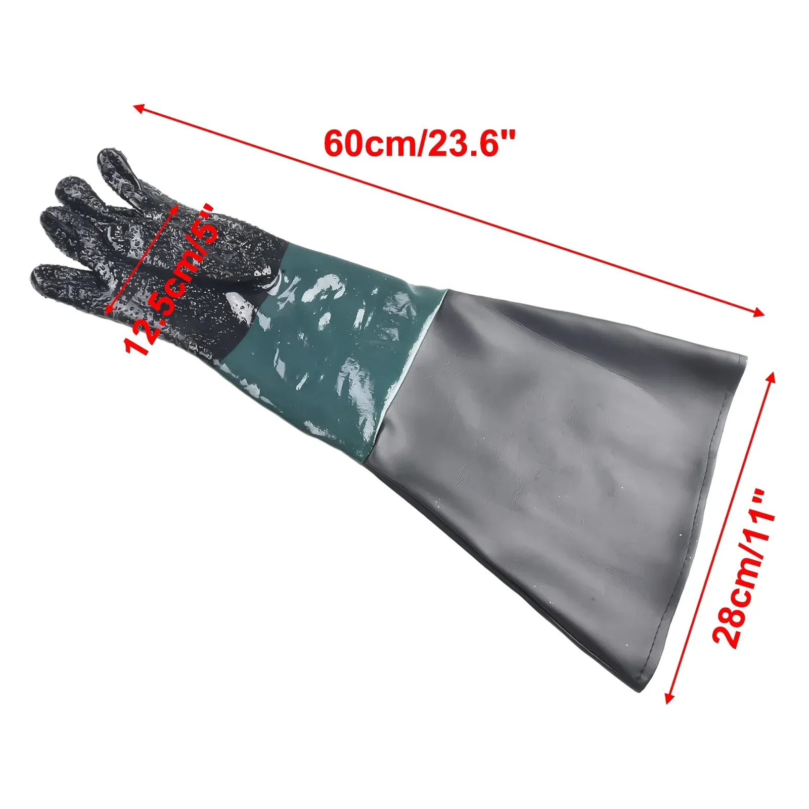 1 Pair PVC Sandblasting Gloves 11.8\