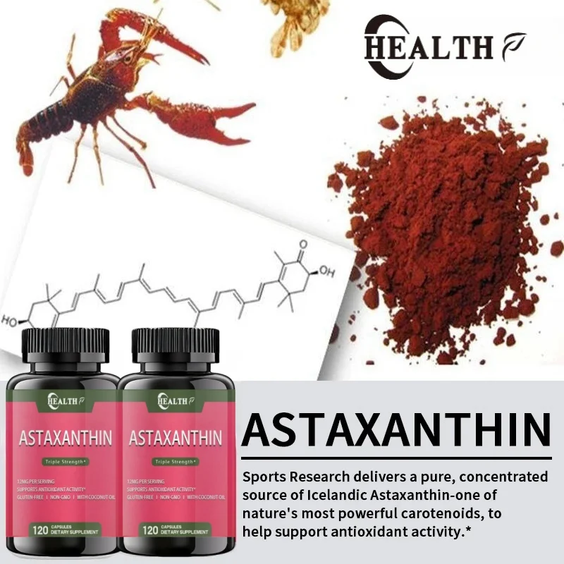 Astaxanthin Supplement, Maximum Absorption, Stronger Antioxidant Than Vitamin C, Non Gmo, Gluten Free