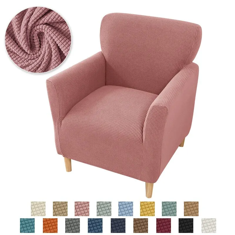 Polar Fleece Tub Chair Cover Spandex Club Armchair Slipcovers for Living Room Elastic Single Sofa Covers Home Bar Counter Hotel