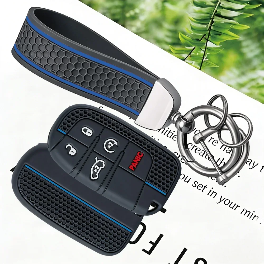 Silicone Car Key Case Cover for Jeep Renegade Compass Grand Cherokee for Chrysler Wrangler for Dodge Challenger Journey Charger