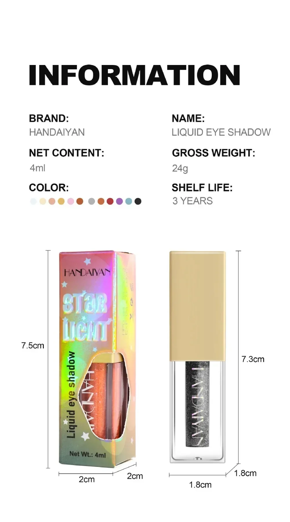 쉬머 글리터 아이 섀도우 형광펜 단일 컬러 다이아몬드 진주 빛 액체 아이 섀도우 메이크업 여성 화장품 12 스타일 2023New