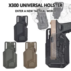 Surefire x300懐中電灯を備えた戦術的なグロック17ホルスター、airsoft Universal cz p07 glock19、軽量ベアリングqlsホルスター