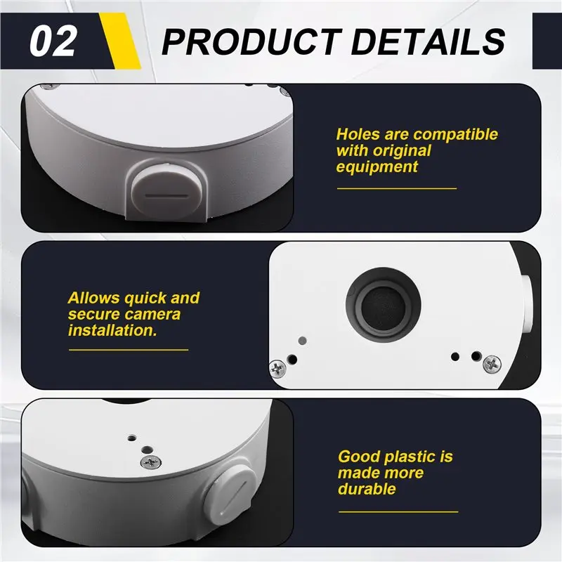 M09K 3X PFA13G Waterproof Junction Box IP Camera Bracket Mount For IPC-HDW2841T-S, IPC-HDW2849T-S-IL Cameras