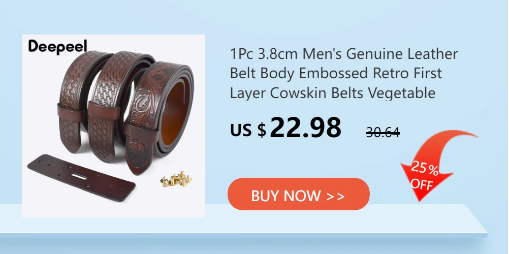 1Pc Deepeel 18/24/29/34/38mm*110/120cm First Layer Cowhide Leather Belt with Pin Buckle Head DIY Handmade Crafts Accessories