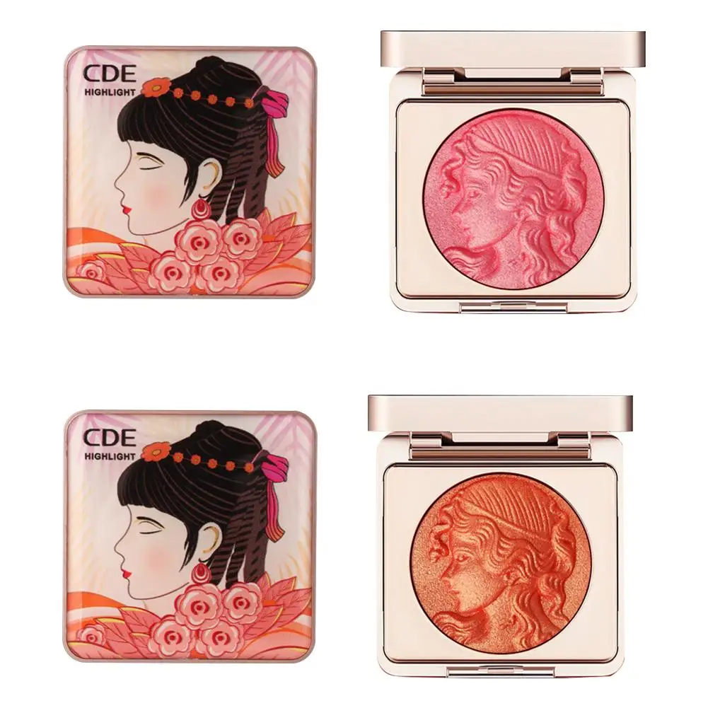 Monochrome Blush Makeup Fawn Relief Blusher Palette Eye Cheek Powder Face Pigment Long-lasting Rouge Mineral Shadow F5X2