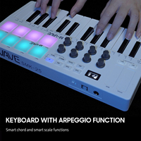 M-VAVE 25-Key MIDI Control Keyboard Mini Portable USB Keyboard MIDI Controller with 25 Velocity Sensitive Keys 8 RGB Backlit Pad